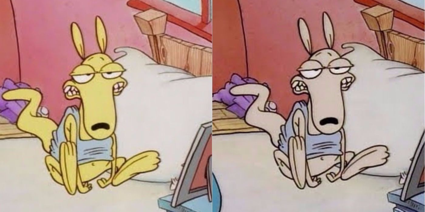 The difference between the original pilot of Rocko's Modern Life and the one on the series.