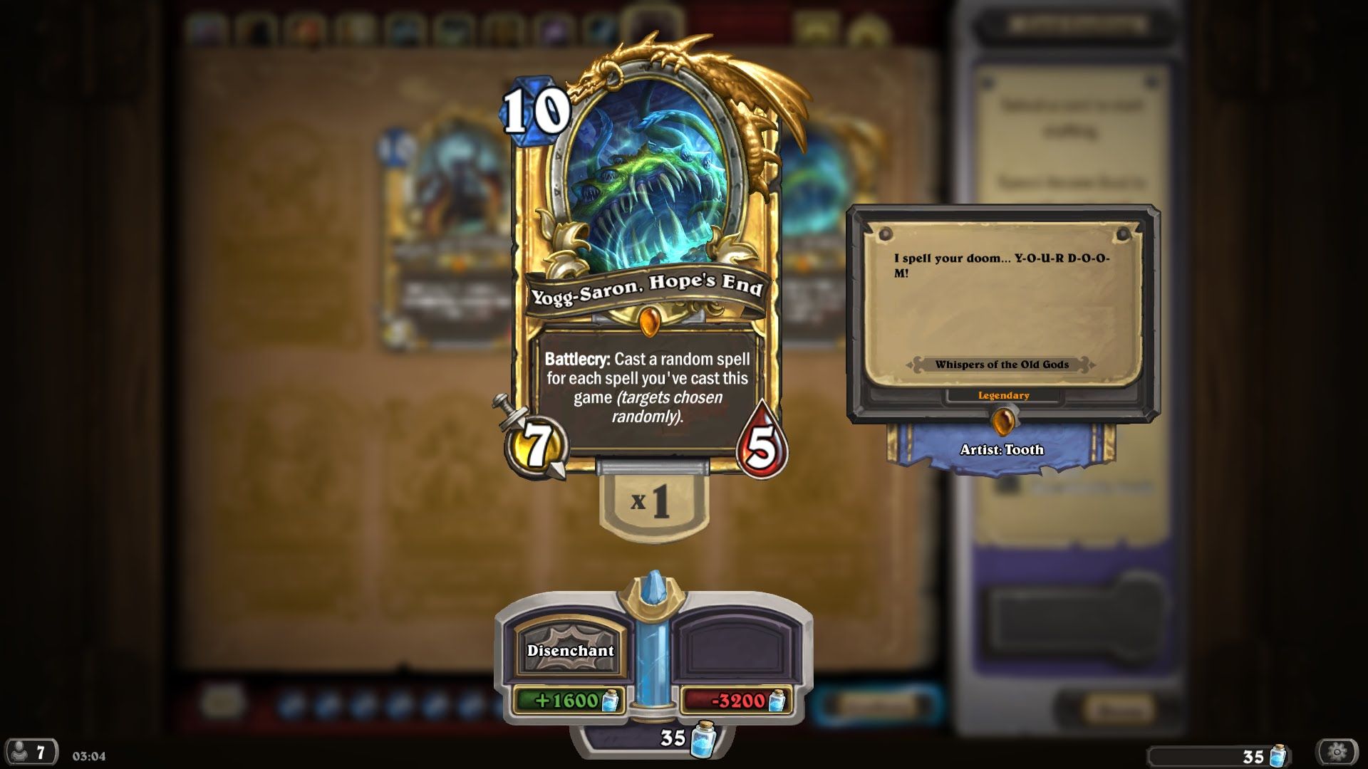 15 Hearthstone Cards That Had To Be Changed Before They Broke The Game Yogg Saron