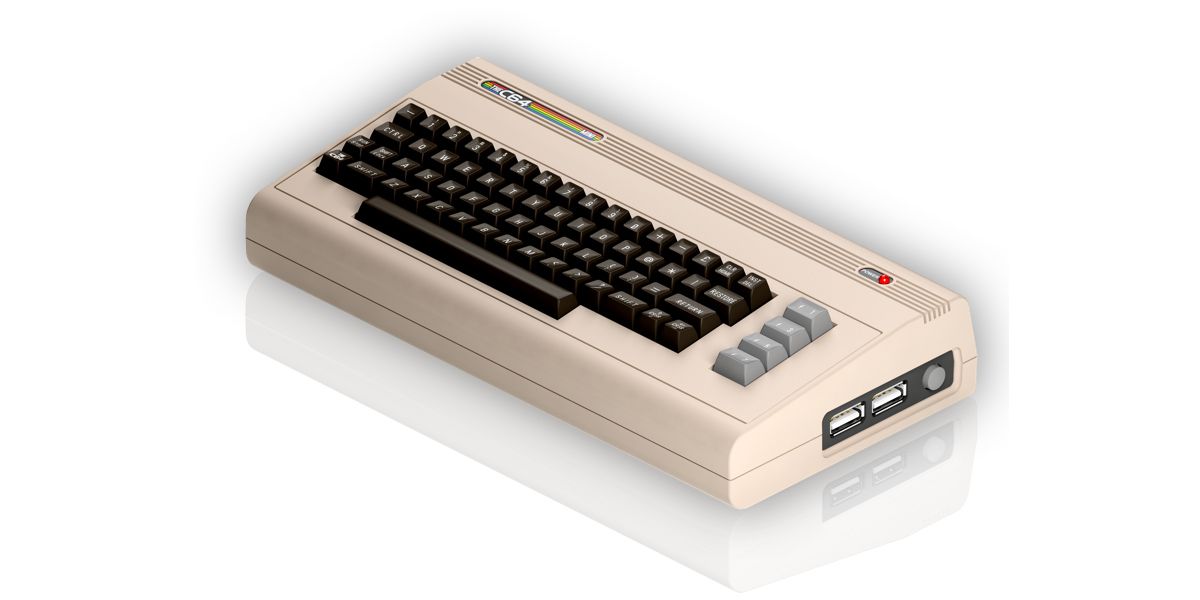 The Commodore 64 mini appears on a white background 