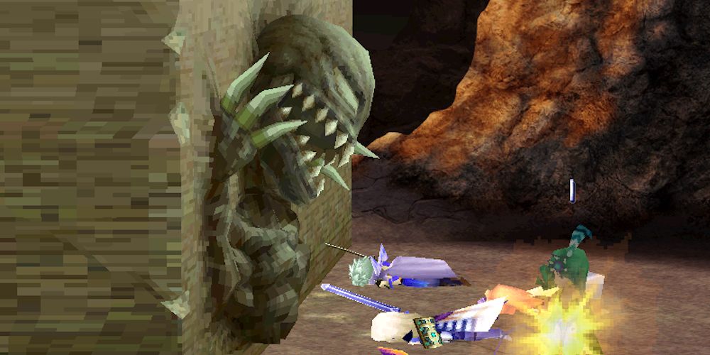 Demon Wall boss fight in Final Fantasy 4