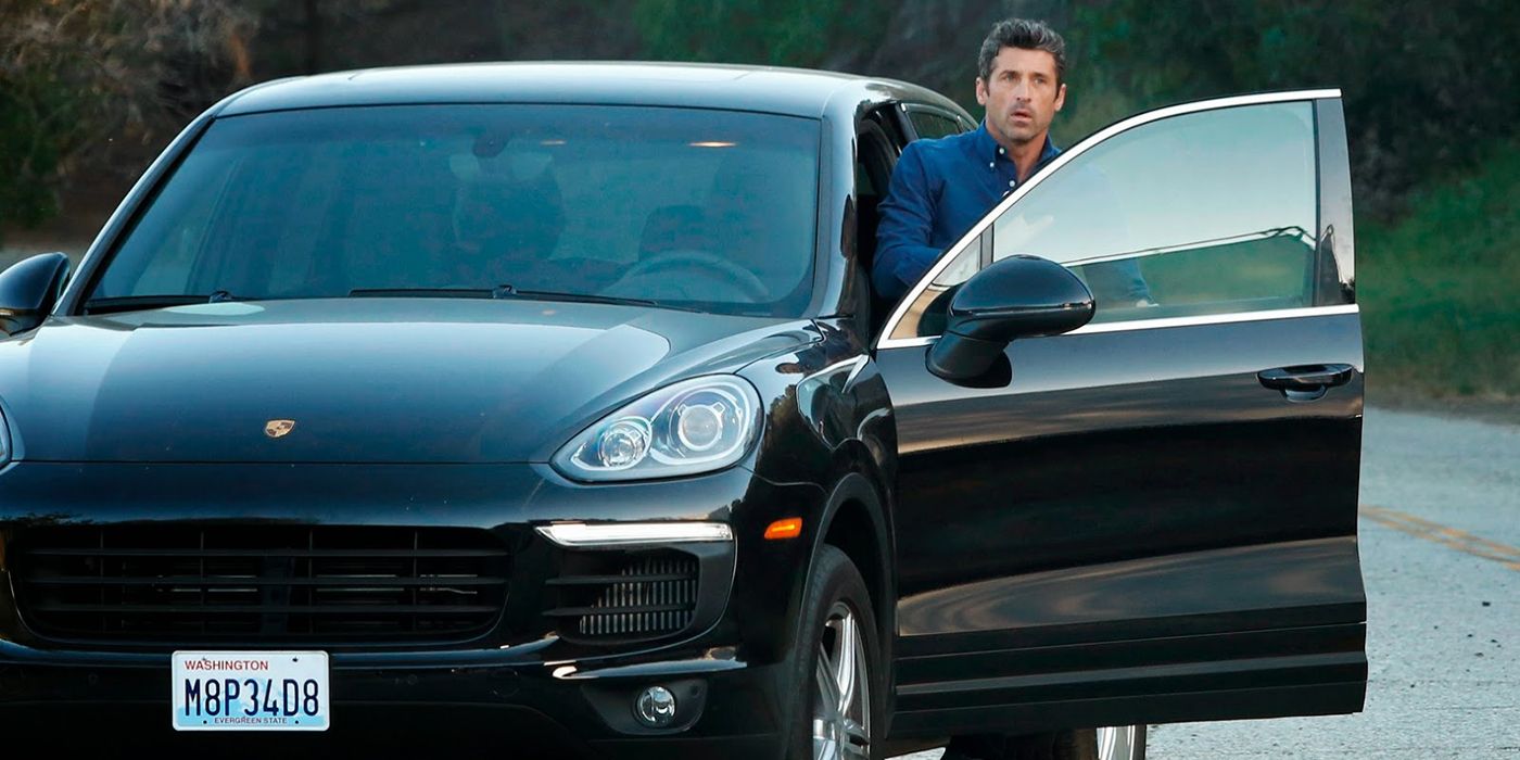 Derek Shepherd exiting his car on Grey's Anatomy