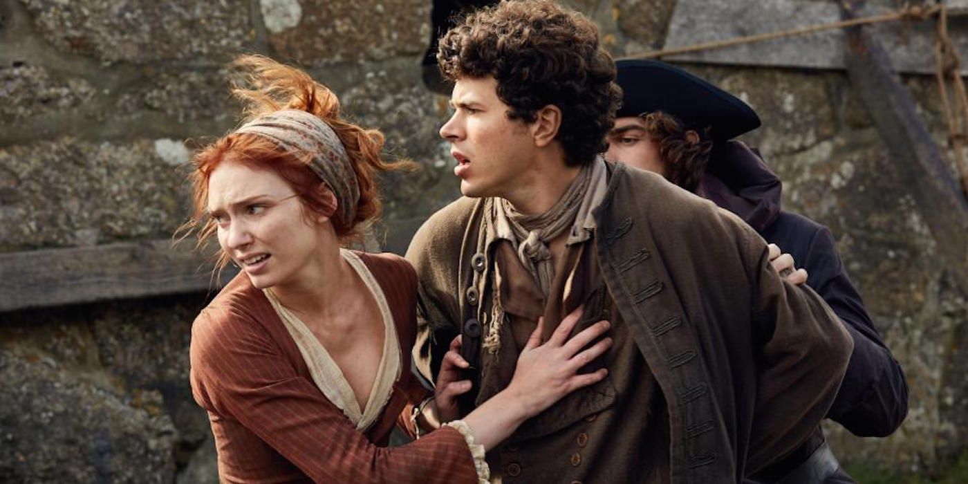 Demelza and Drake looking frightened in Poldark