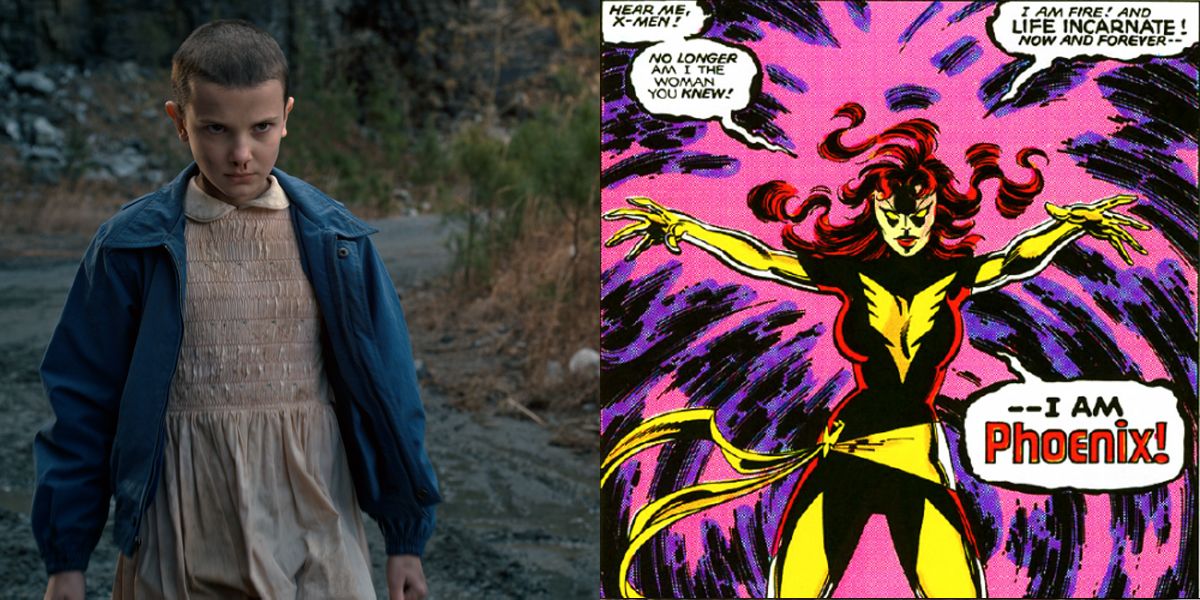 Eleven in Stranger Things and Jean Grey turns into Dark Phoenix in XMen 134