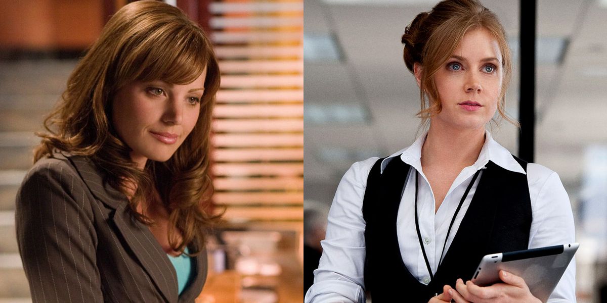 Erica Durance as Lois Lane in Smallville and Amy Adams as Lois Lane in Man of Steel DCEU
