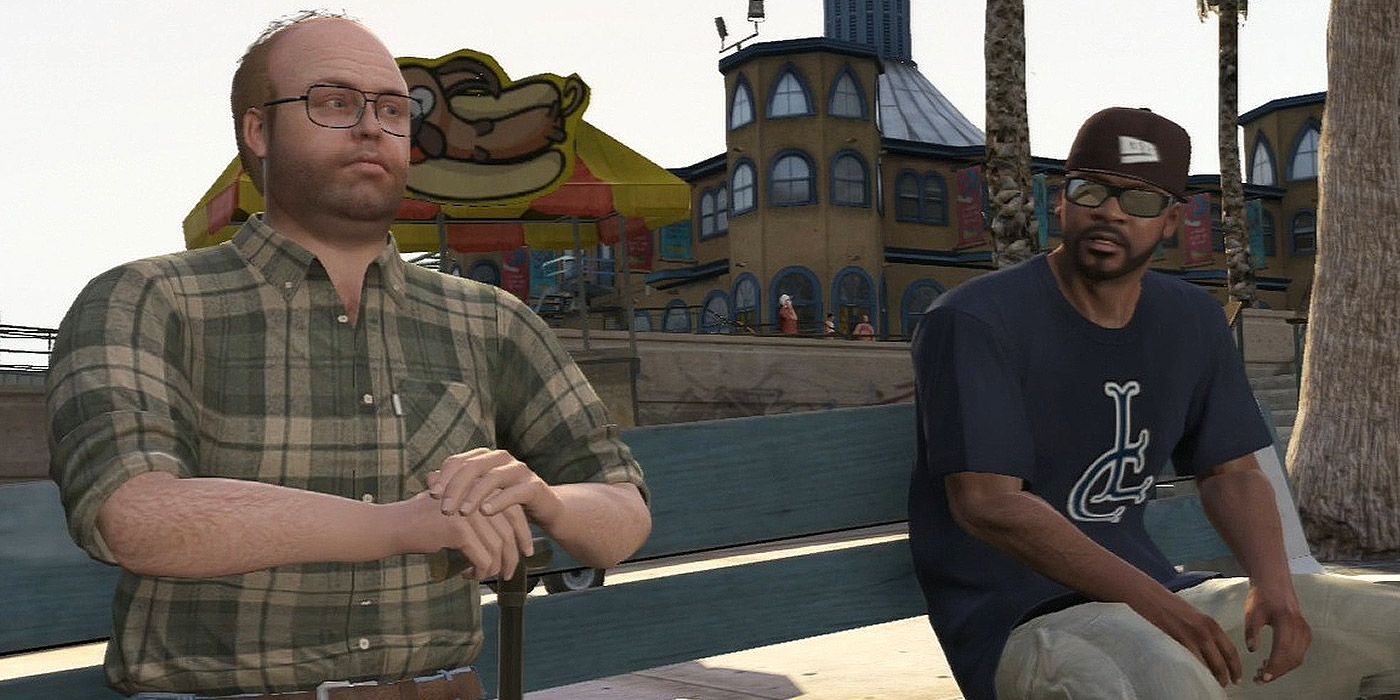 Franklin and Lester Crest discussing a job in Grand Theft Auto V