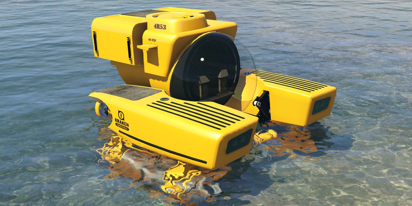 A yellow submersible deep sea vehicle in Grand Theft Auto V