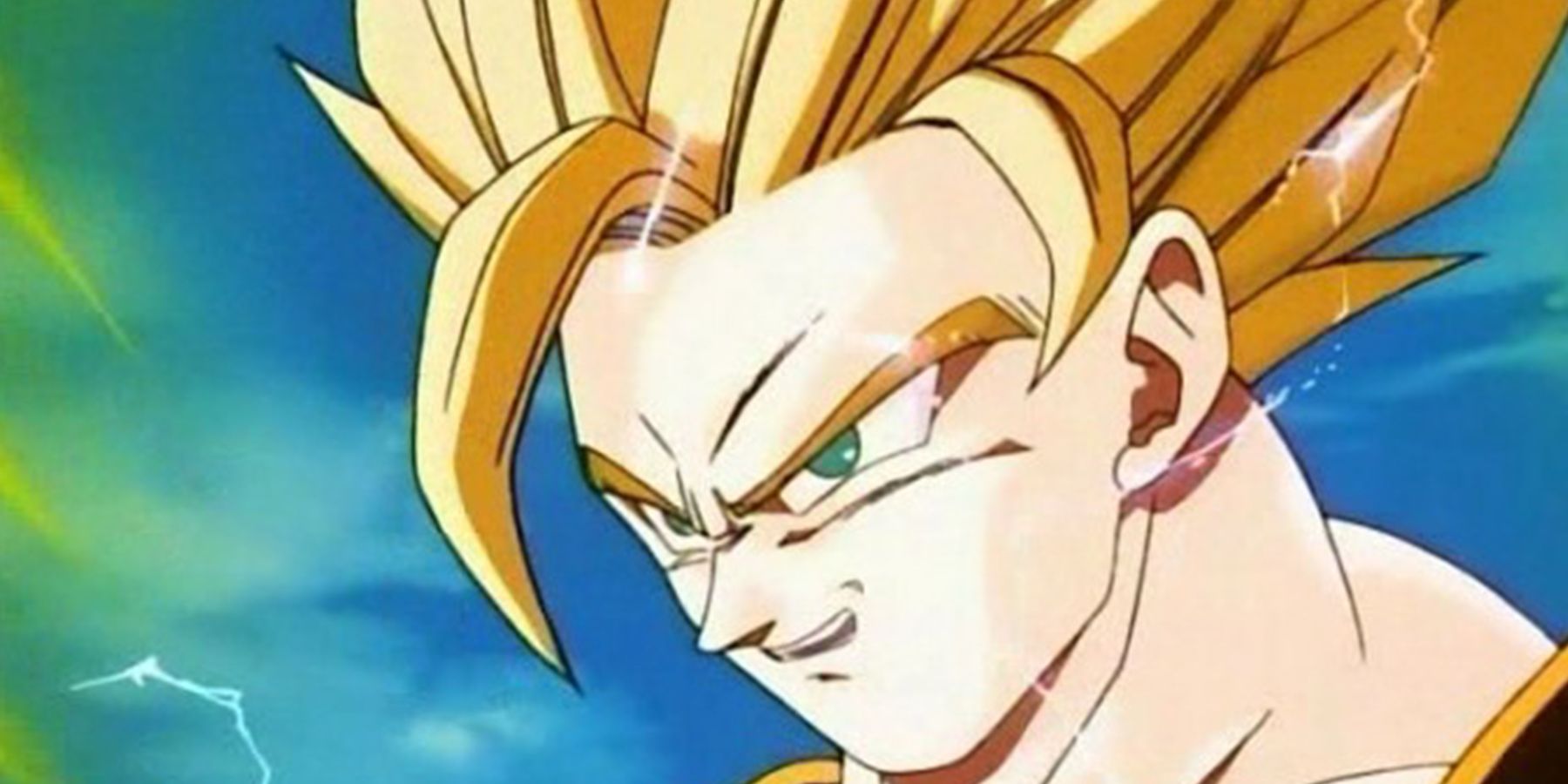 Goku in his Super Saiyan 2 form.