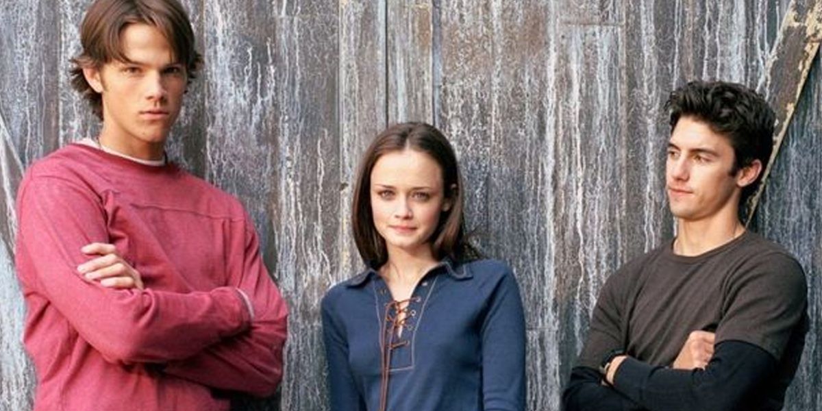 Jared Padalecki as Dean Forester and Alexis Bledel as Rory Gilmore and Milo Ventimiglia as Jess Mariano in Gilmore Girls
