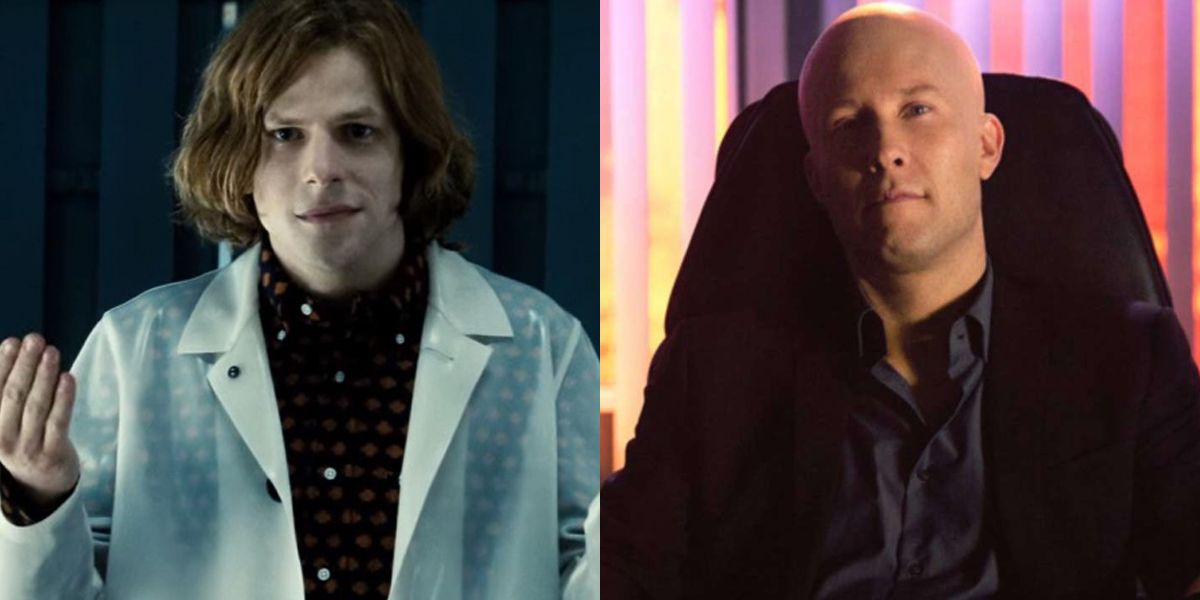Jesse Eisenberg as Lex Luthor in Batman vs Superman and Michael Rosenbaum as Lex Luthor in Smallville