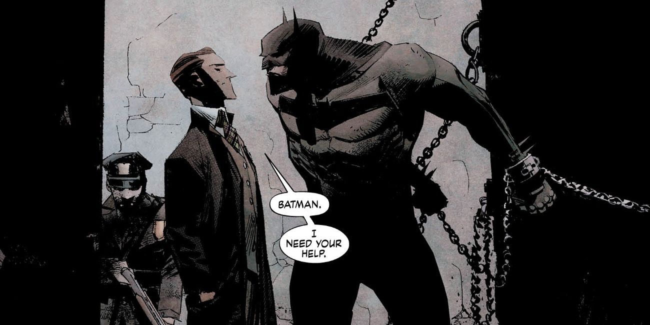A cured Joker confronts Batman in DC Comics.