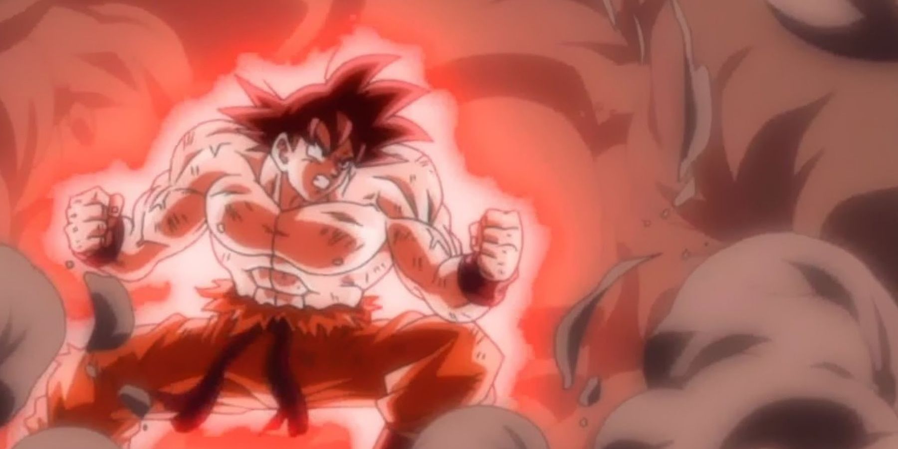 Goku uses the Kaioken in Dragon Ball Z.