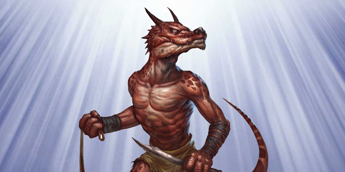 A Kobold holding a slingshot and a knife in Dungeons & Dragons