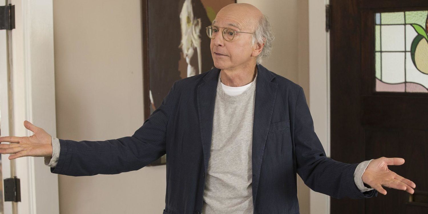 Larry David gesturing with his hands in Curb Your Enthusiasm season 9