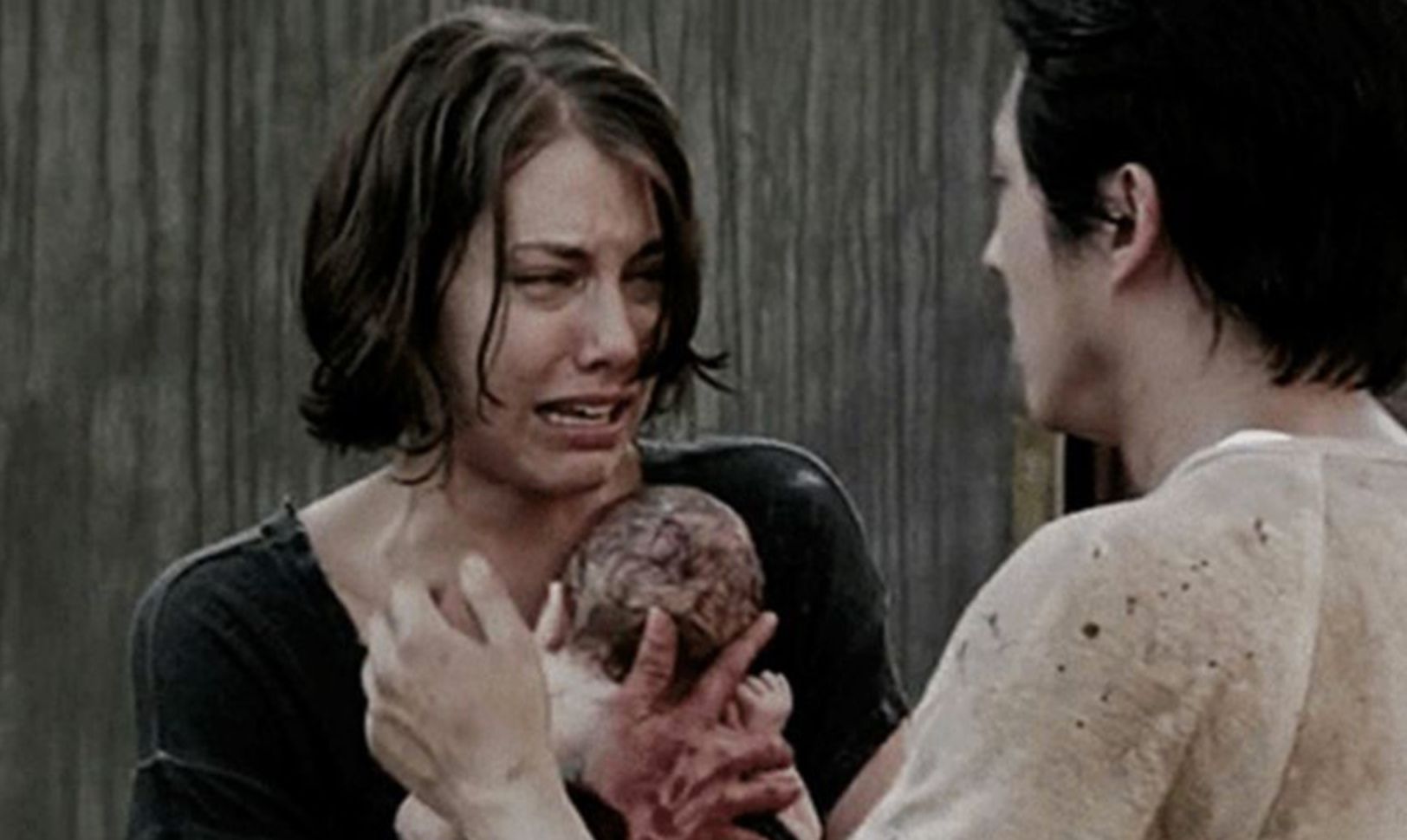 Maggie After Delivering Loris Baby in The Walking Dead