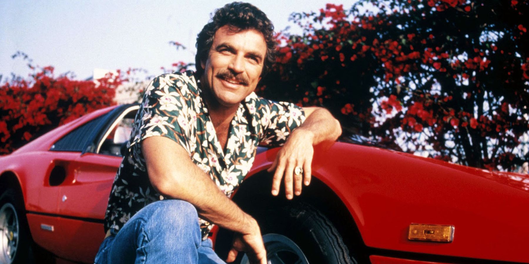 Tom Selleck in a promotional image for Magnum PI
