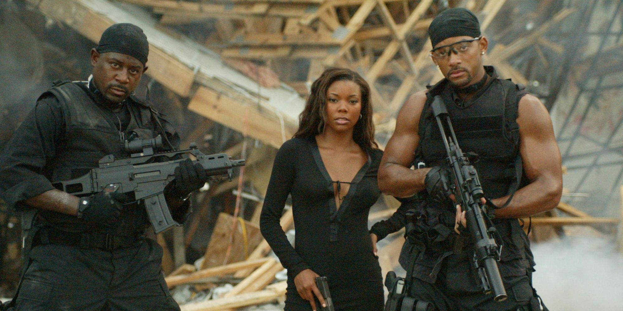 Martin Lawrence Gabrielle Union and Will Smith in Bad Boys 2
