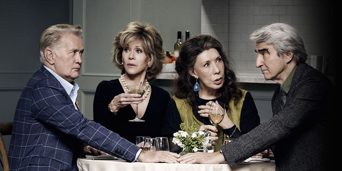Martin Sheen Jane Fonda Lily Tomlin and Sam Waterston in Grace and Frankie