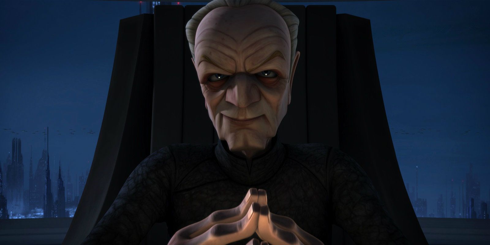 Palpatine smiling on Star Wars Clone Wars