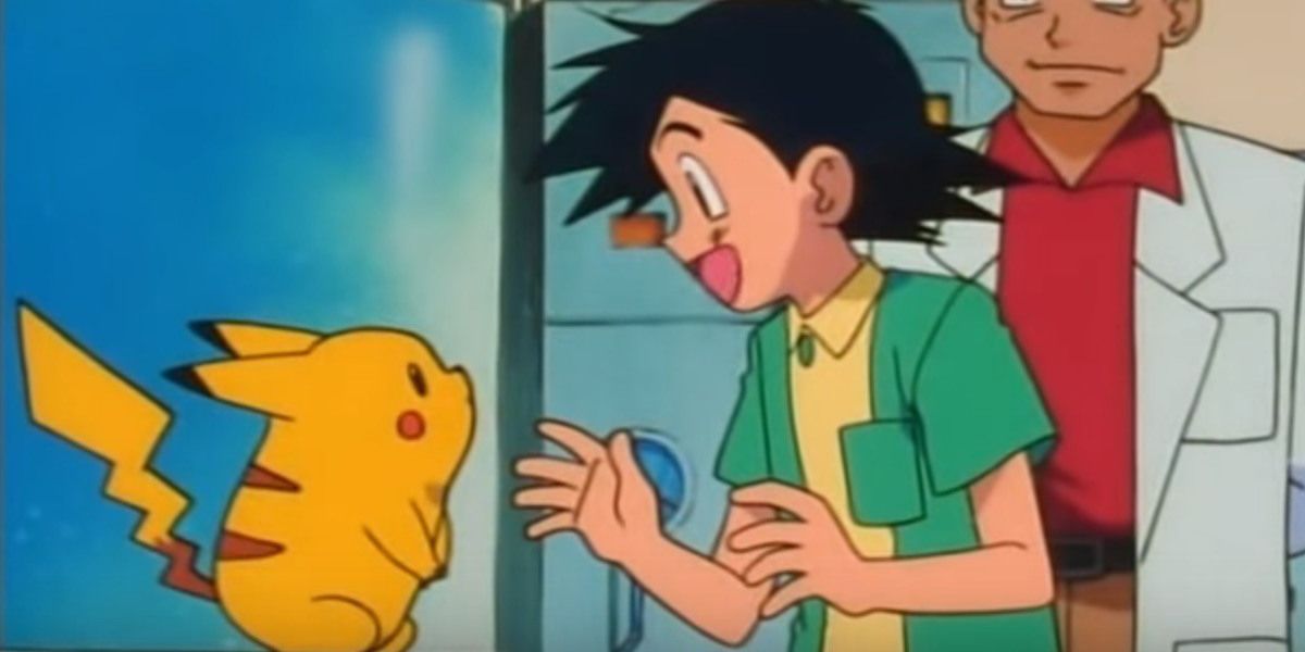 Ash escolhe Pikachu como seu Pokémon Inicial