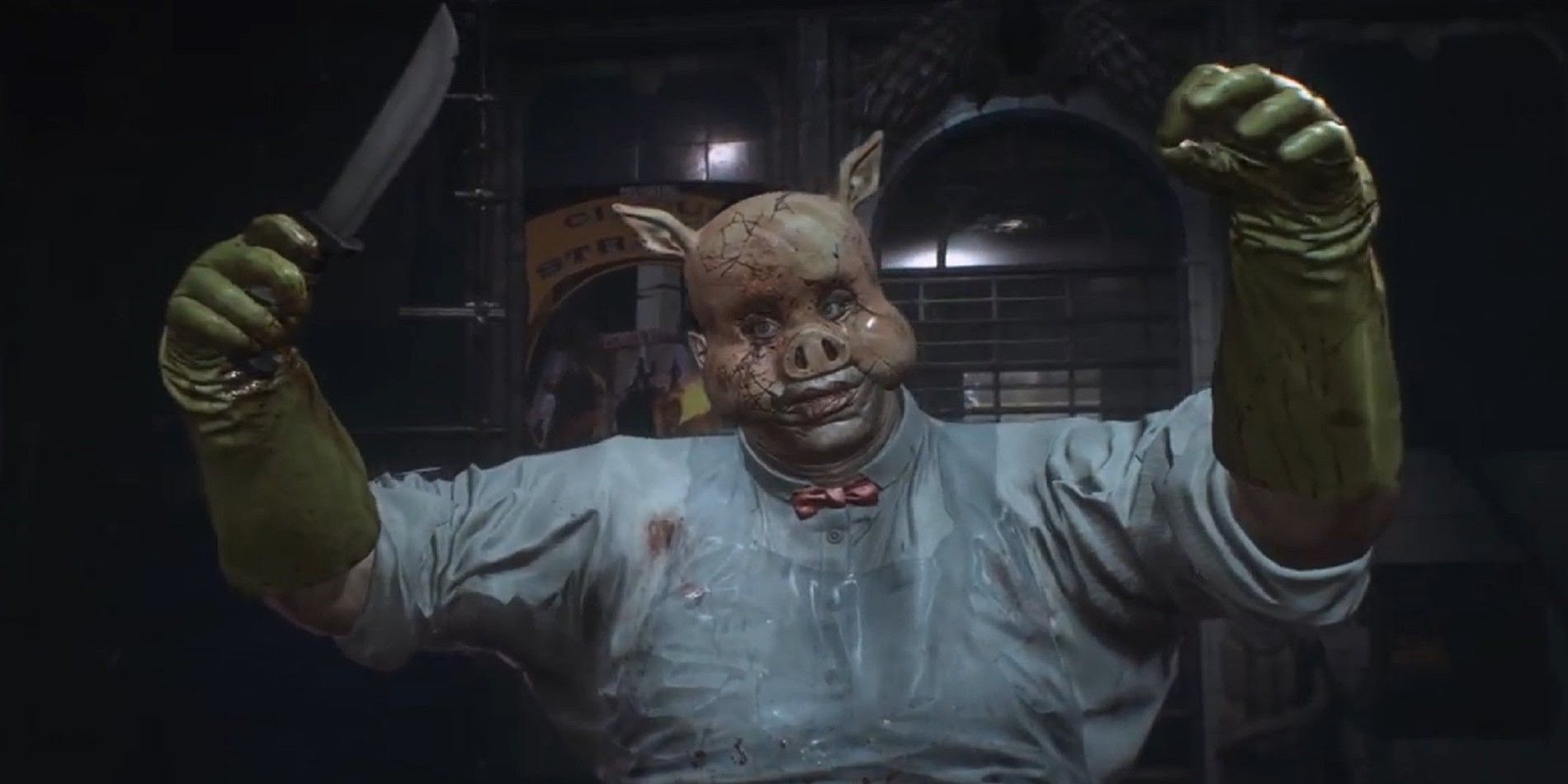 Professor Pyg in Arkham Knight in his pig mask