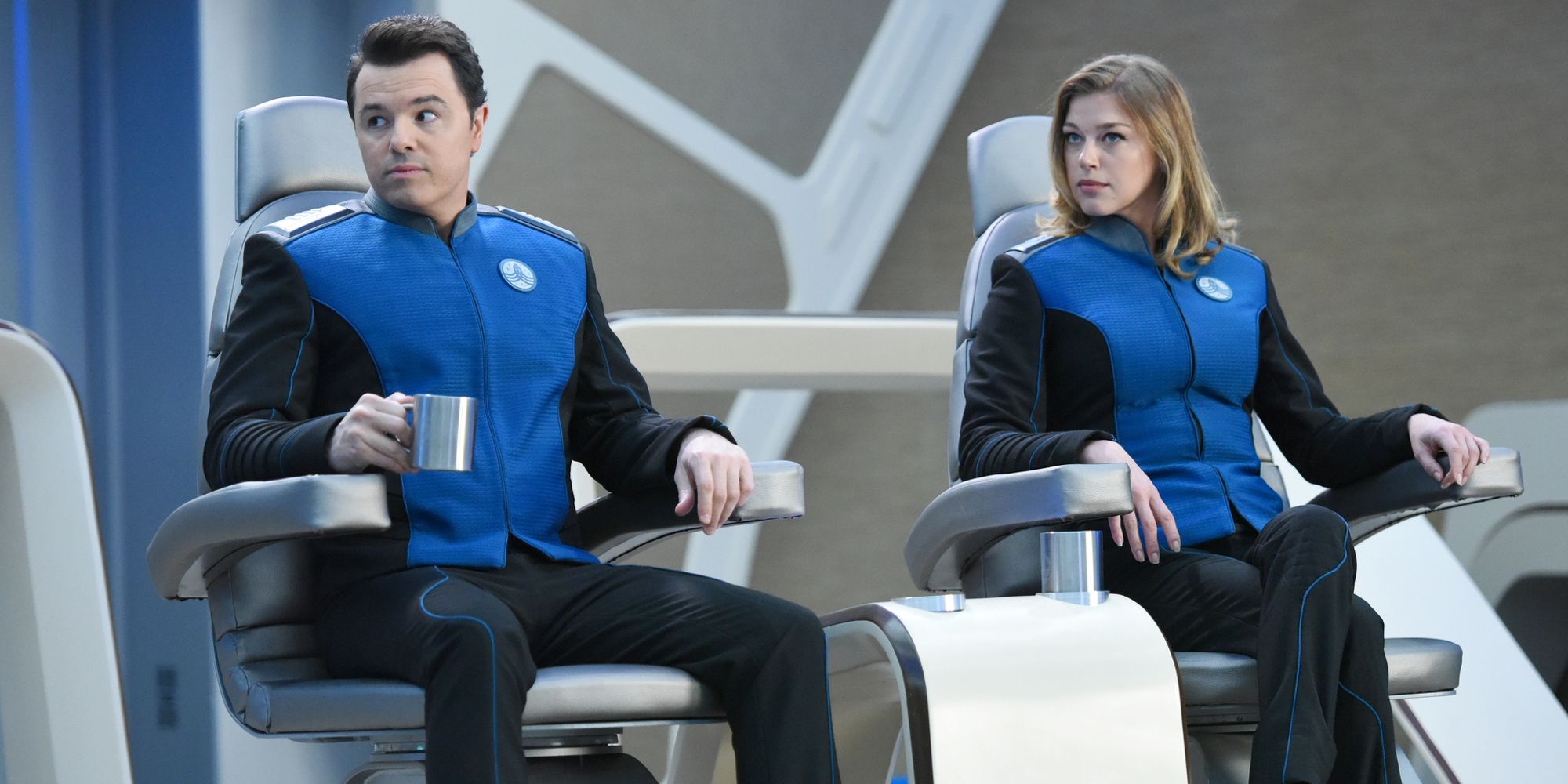 Seth MacFarlane and Adrianne Palicki in The Orville