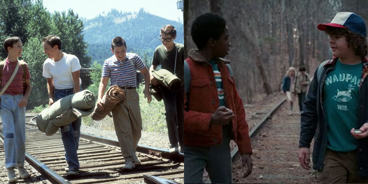Stand by Me and Stranger Things train tracks scenes