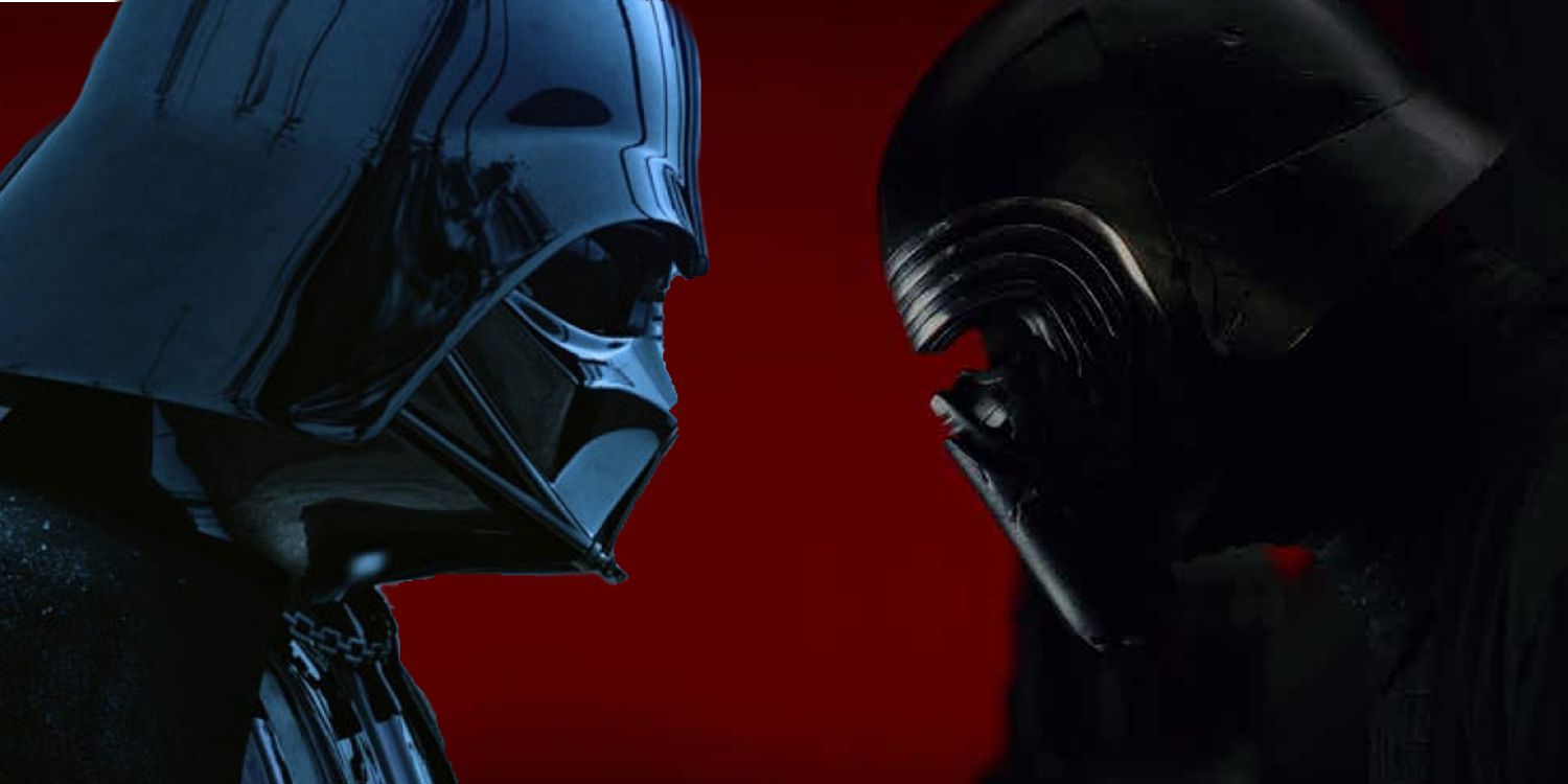 Darth Vader and Kylo Ren in Star Wars.