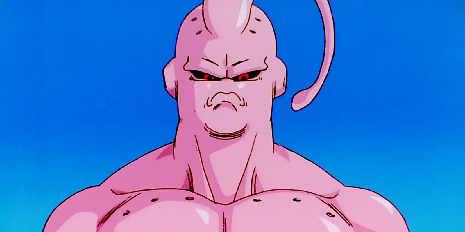 A still of Super Buu from the Dragon Ball anime franchise.