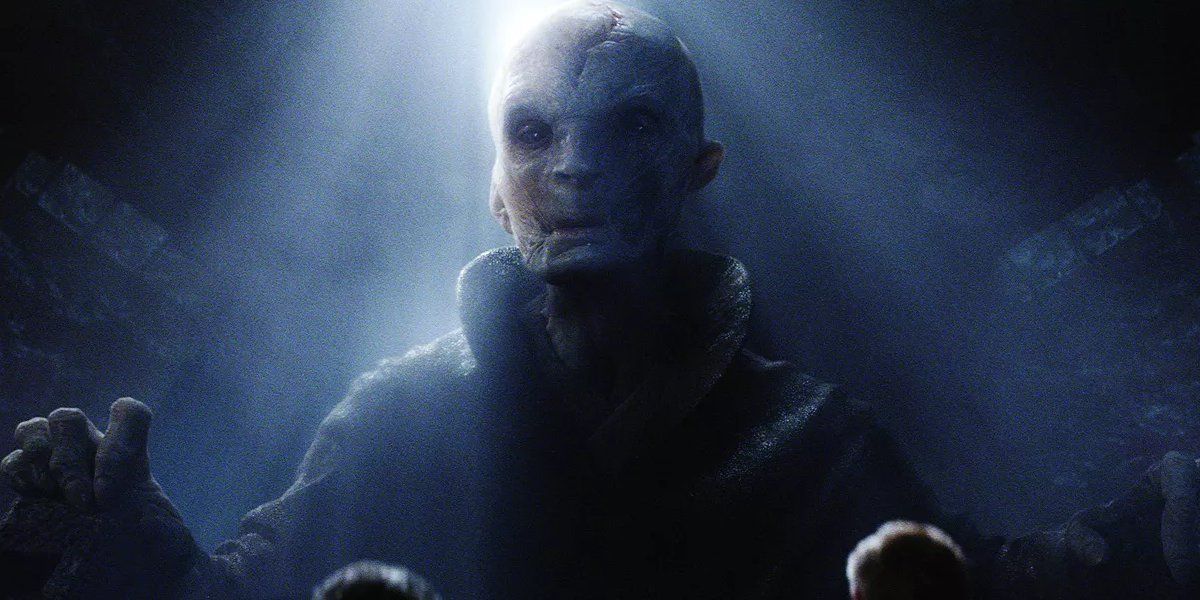 Supreme Leader Snoke on Starkiller Base in The Force Awakens