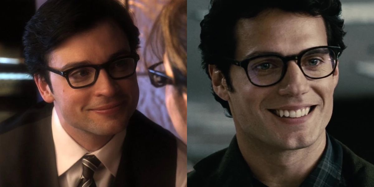 Tom Welling as Clark Kent in Smallville and Henry Cavill as Clark Kent in Man of Steel DCEU