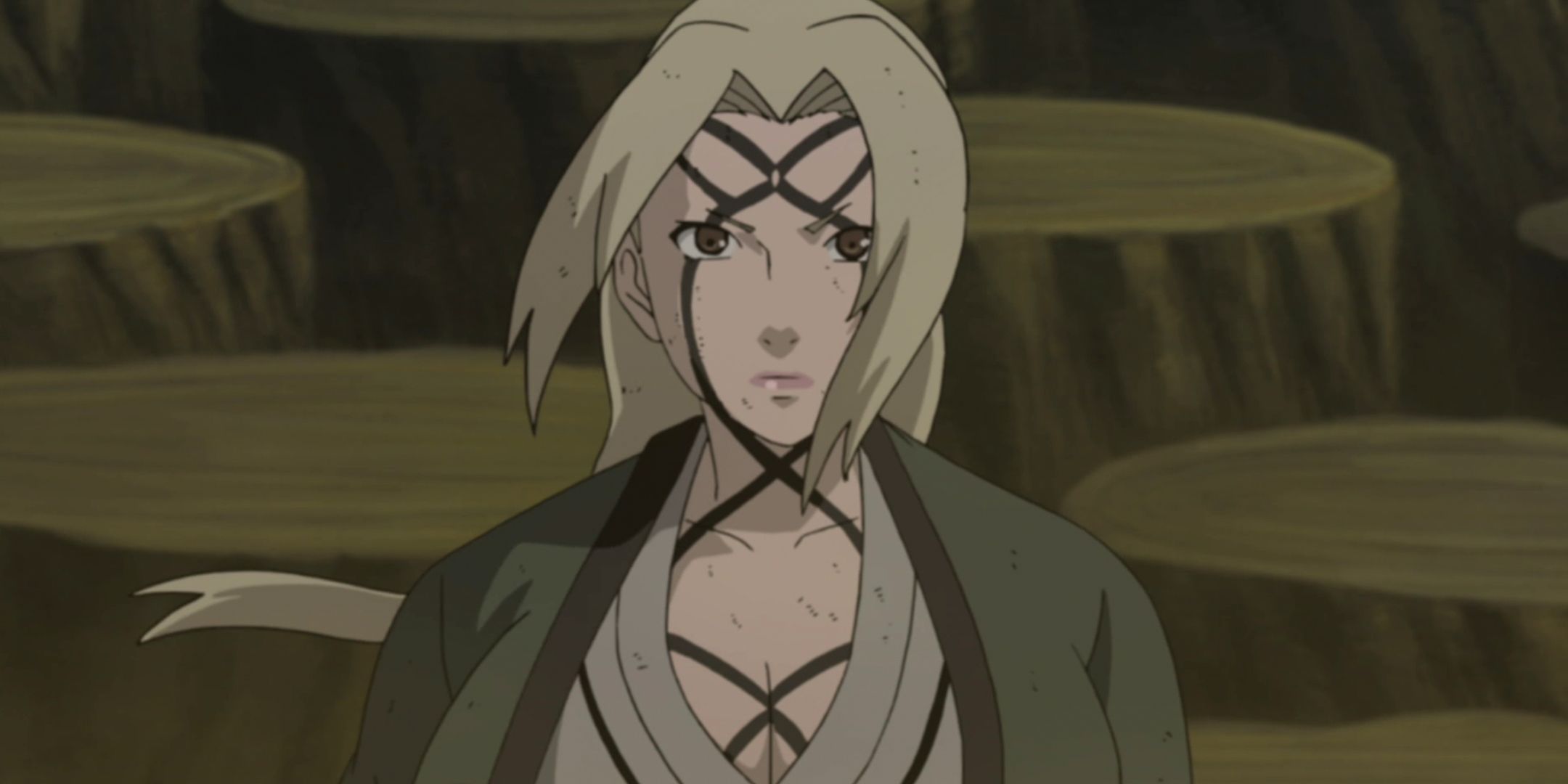 Tsunade releases the seal on her body to activate her chakra lines in Naruto Shippuden