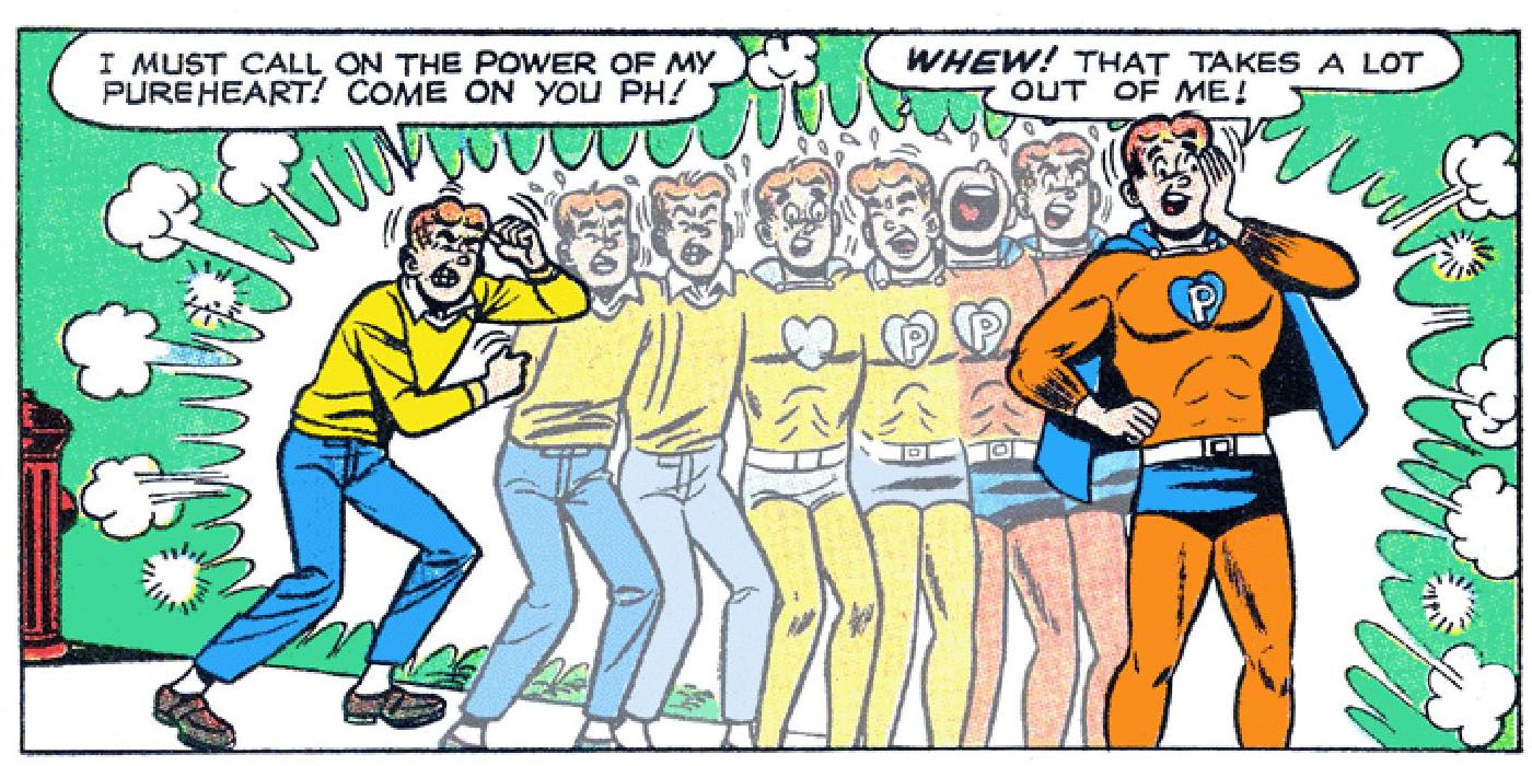 Captain Pureheart's transformation Archie comics 