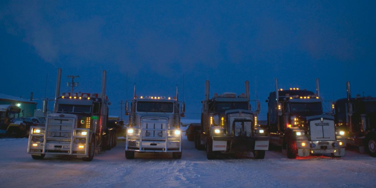 Ice Road Truckers - trucks at night