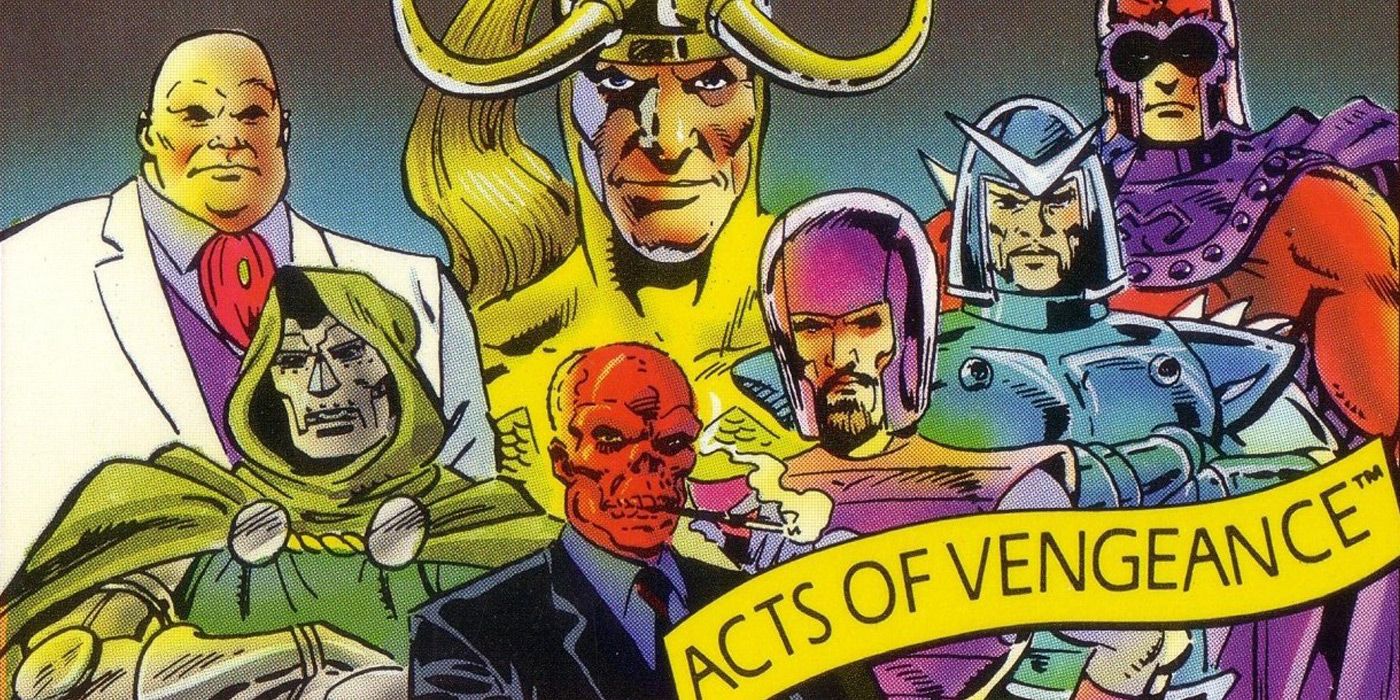 Loki assembles many supervillains including Doctor Doom and Kingpin in Acts of Vengeance comic.