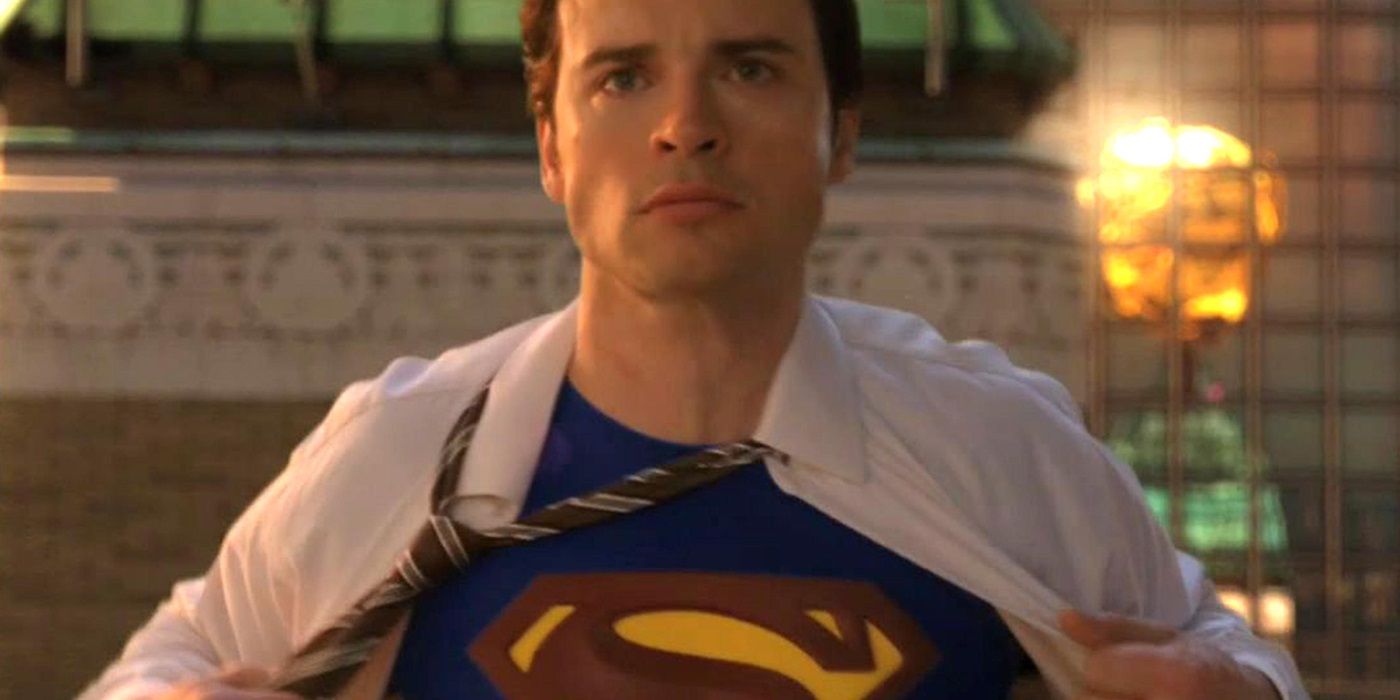 Tom Welling in the Superman costume during the Smallville series finale