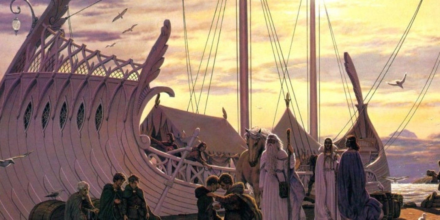 Círdan with a boat in Lord of the Rigns