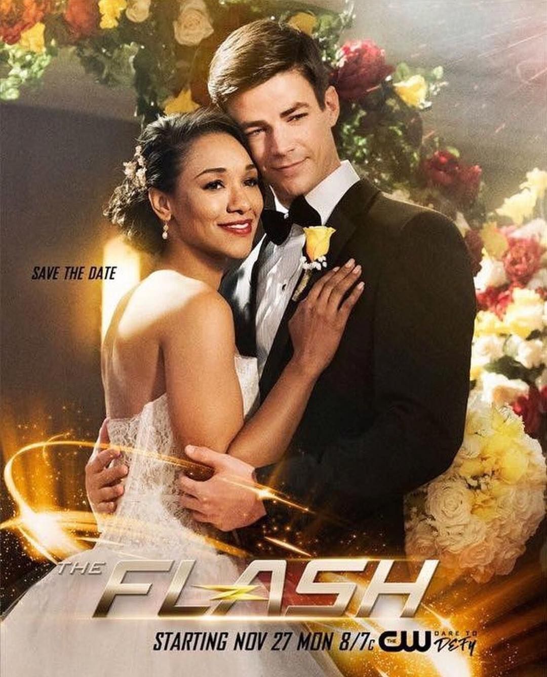 Candice Patton and Grant Gustin in The Flash