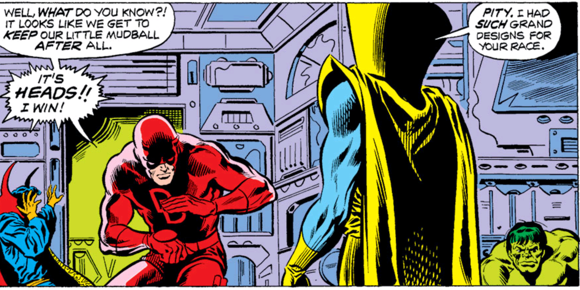 Daredevil Beats Grandmaster In A Coin Toss For Earth