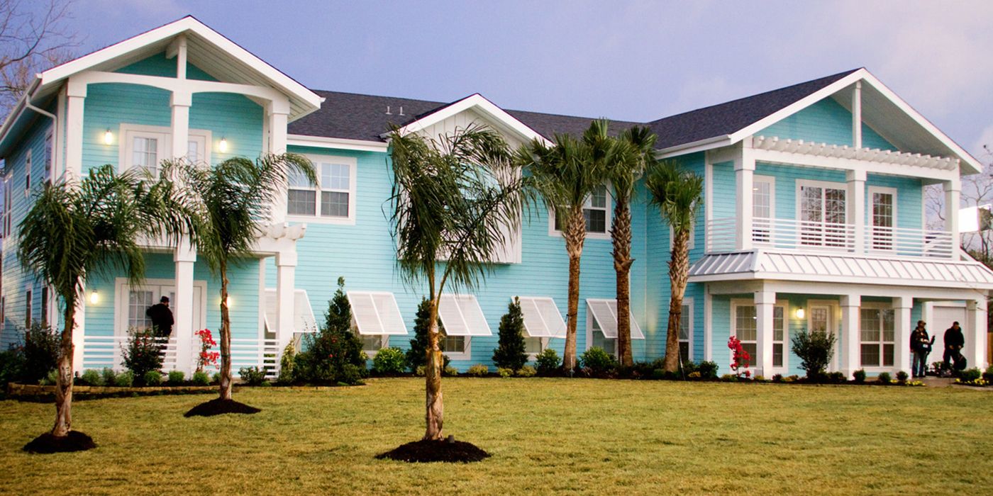 A large blue house on Extreme Makeover Home Edition 