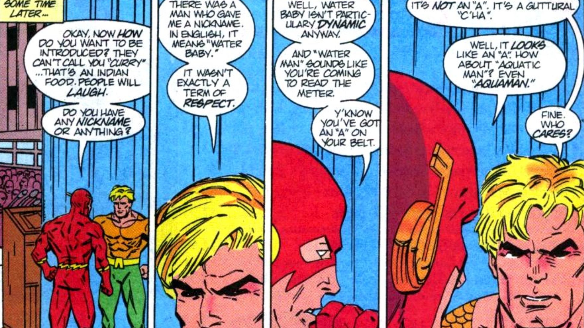 Flash Gives Aquaman His Superhero Name