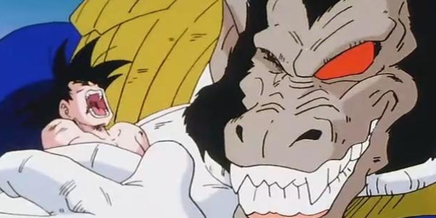 Giant Ape Vegeta Squeezes Goku
