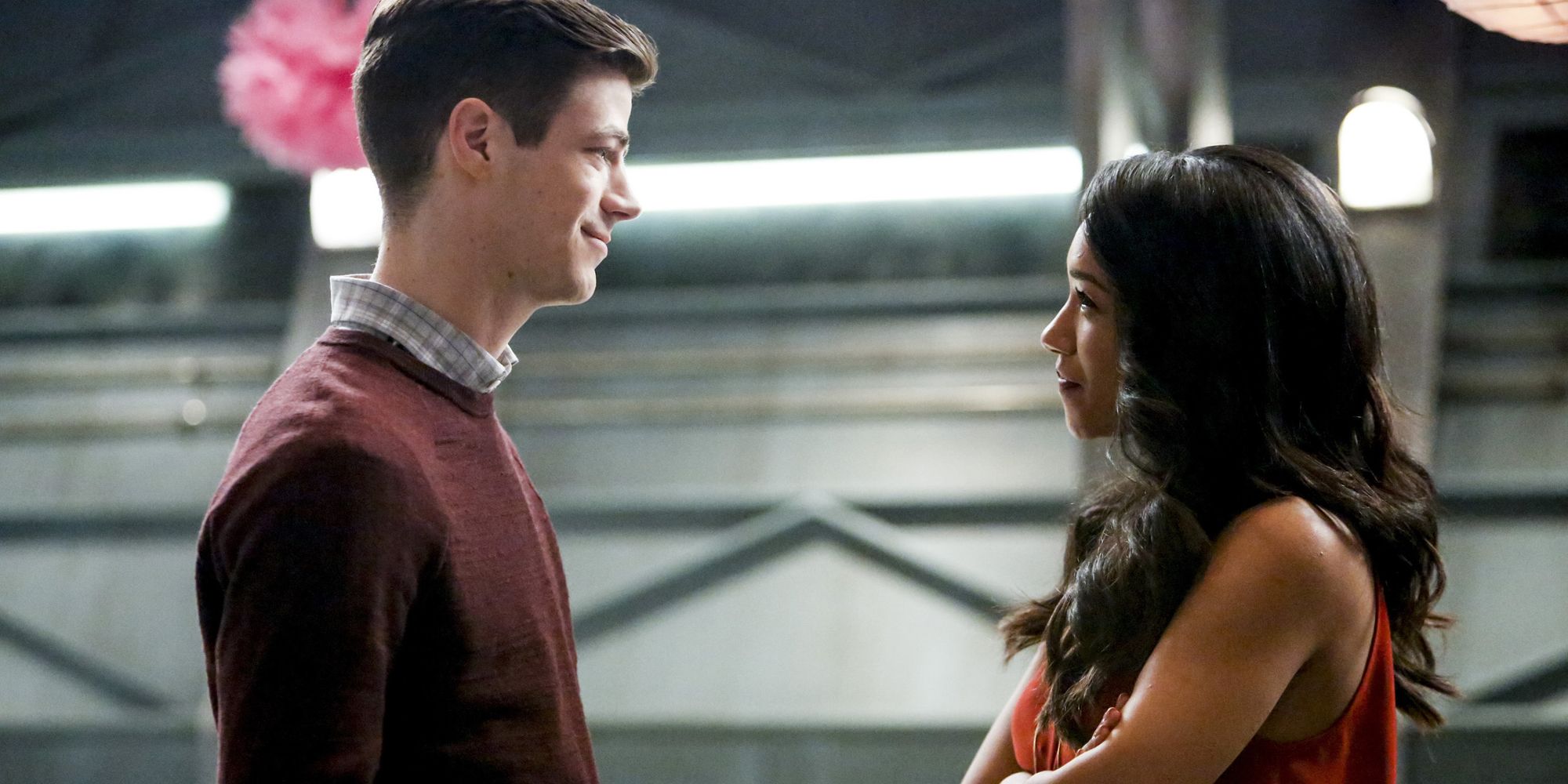 Grant Gustin and Candice Patton in The Flash