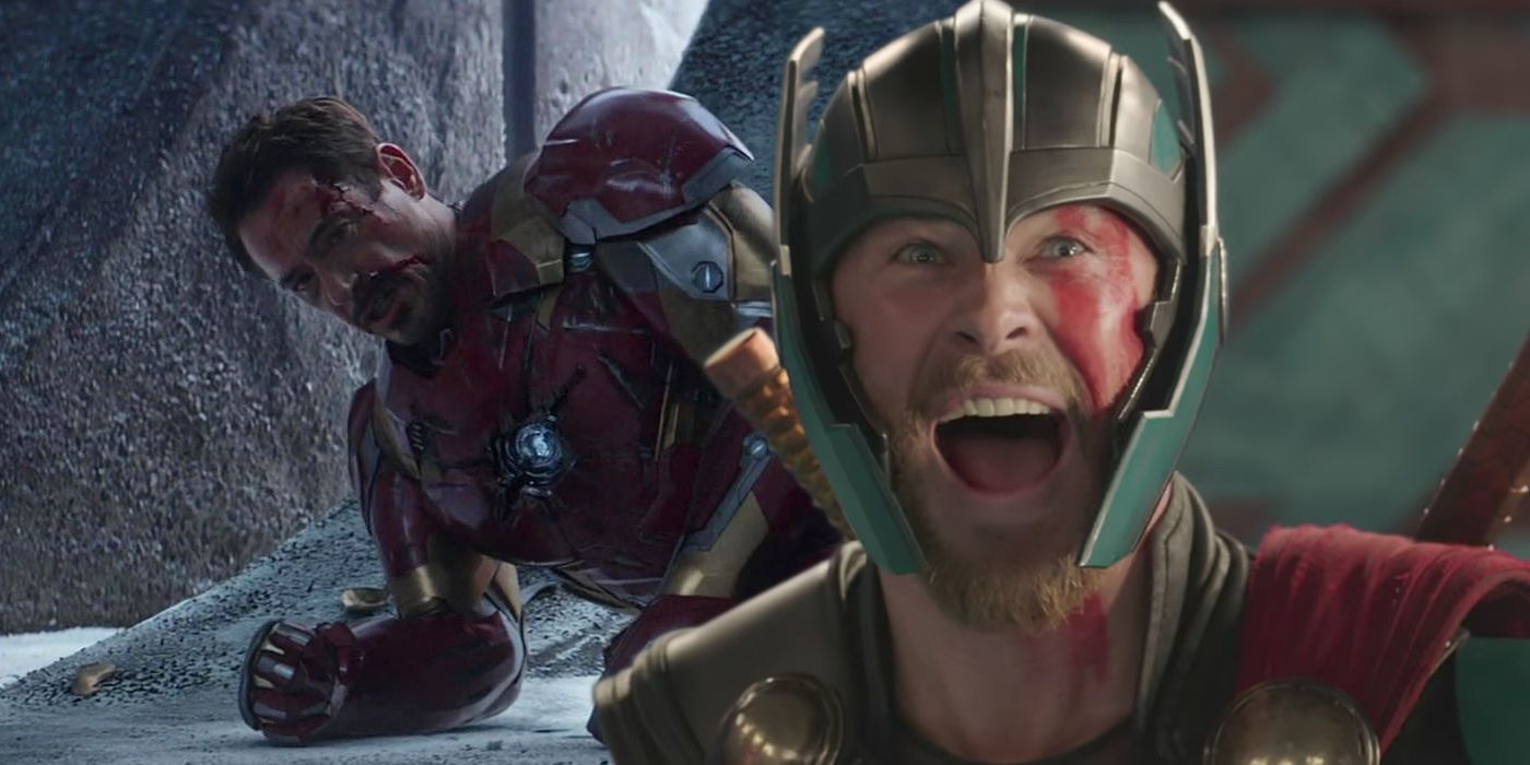 Iron Man in Captain Ameirca Civil War and Thor in Ragnarok