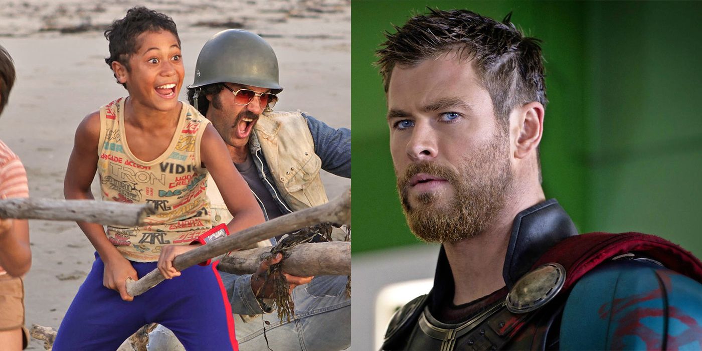 James Rolleston in Boy and Chris Hemsworth in Thor Ragnarok