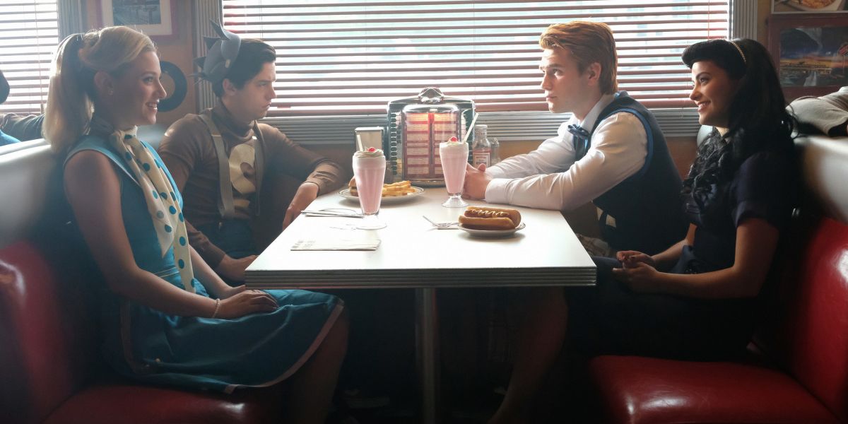 Lili Reinhart Cole Sprouse KJ Apa and Camila Mendes in Riverdale