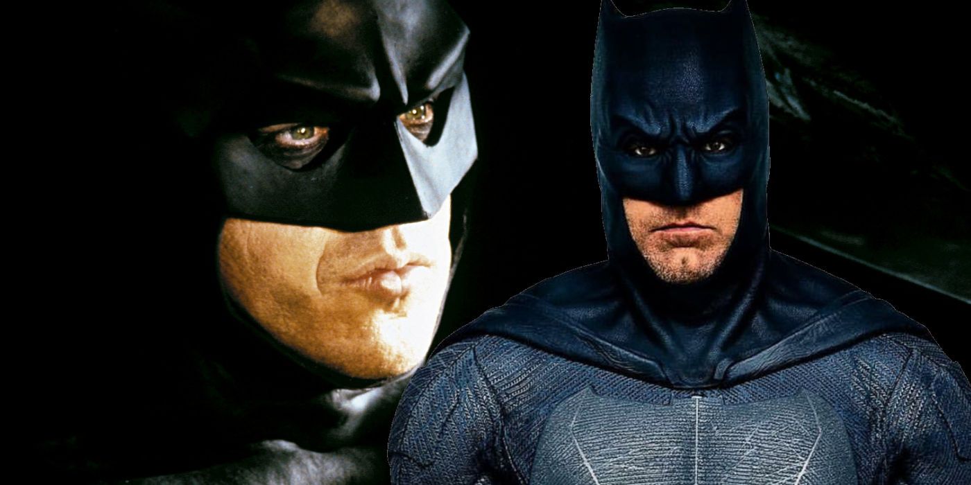 Michael Keaton and Ben Affleck as Batman