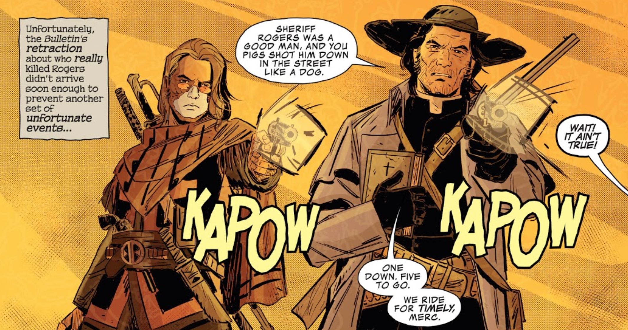Pastor Frank Castle With Mercenary Wade Wilson in 1872 Issue 4