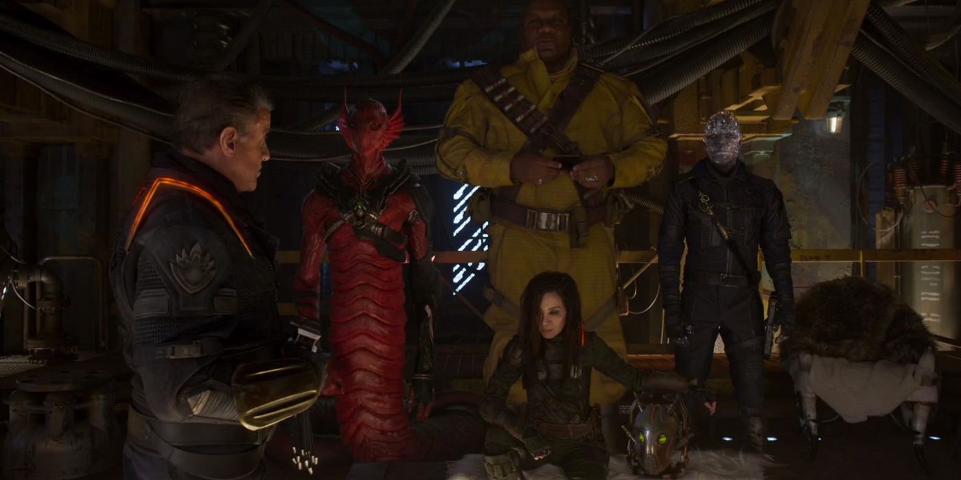 Stallone and his Guardians at the end of Guardians of the Galaxy 2