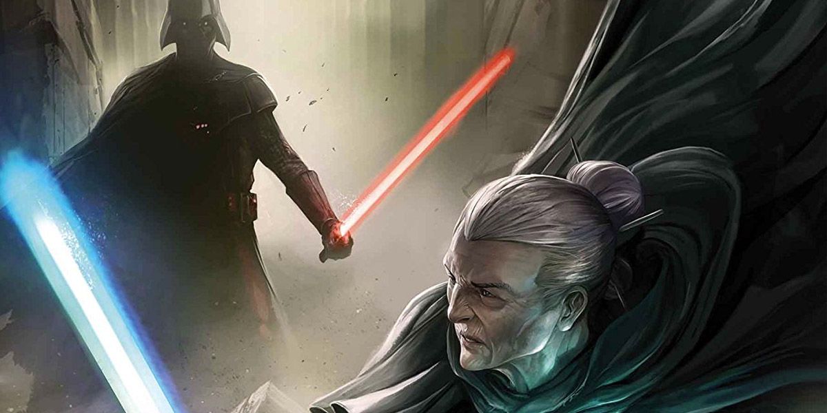 Darth Vader caça Jocasta Nu em quadrinhos de Star Wars
