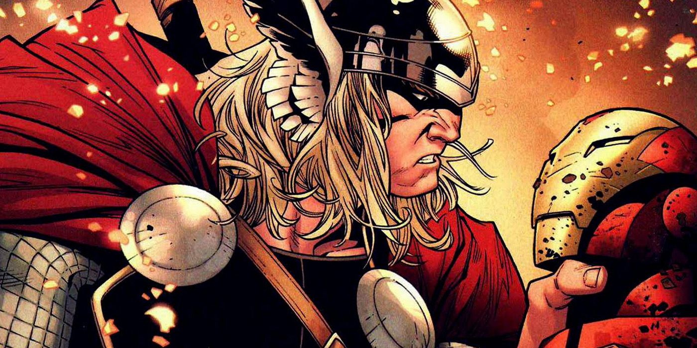 Thor beats up iron man